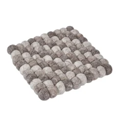 NANU-NANA Küche|Tischdeko*Untersetzer Filzkugeln,eckig, Taupe Mix, 18 Cm