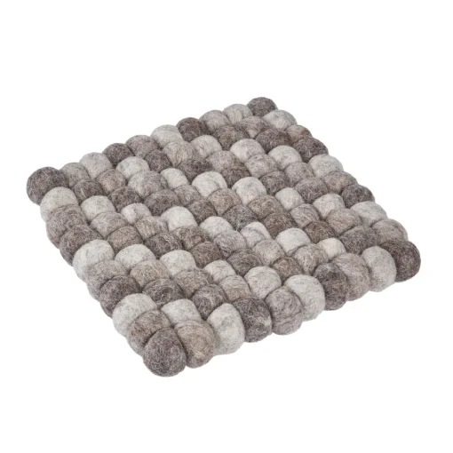 NANU-NANA Küche|Tischdeko*Untersetzer Filzkugeln,eckig, Taupe Mix, 18 Cm