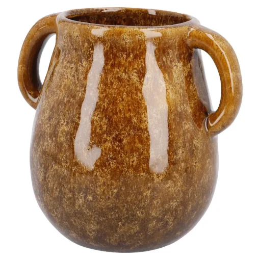 NANU-NANA Vasen & Kunstblumen|Herbstdeko*Vase Krug Mit Griffen, Braun, 14.5 Cm