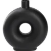 NANU-NANA Vasen & Kunstblumen*Vase Loch, Schwarz, 20 Cm