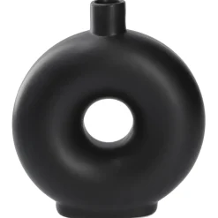 NANU-NANA Vasen & Kunstblumen*Vase Loch, Schwarz, 20 Cm