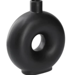NANU-NANA Vasen & Kunstblumen*Vase Loch, Schwarz, 20 Cm