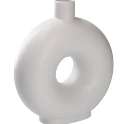 NANU-NANA Vasen & Kunstblumen*Vase Loch, Weiß, 20 Cm