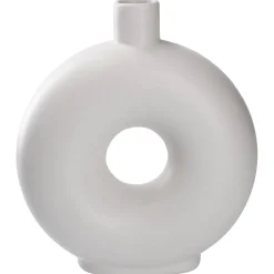 NANU-NANA Vasen & Kunstblumen*Vase Loch, Weiß, 20 Cm
