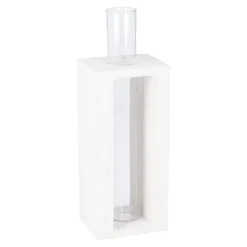 NANU-NANA Jga|Vasen & Kunstblumen*Vase Reagenzglas In Holzständer, Weiß, 19 Cm
