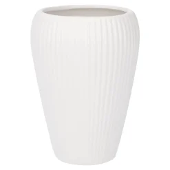 NANU-NANA Vasen & Kunstblumen|Frühlingsdeko*Vase Riffel, Weiß-matt, 15 Cm
