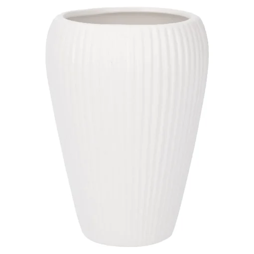 NANU-NANA Vasen & Kunstblumen|Frühlingsdeko*Vase Riffel, Weiß-matt, 15 Cm