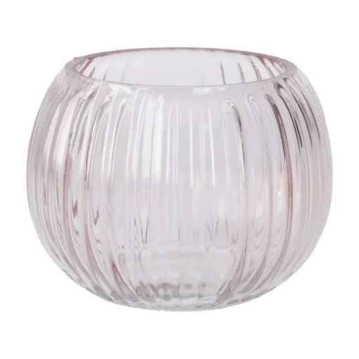 NANU-NANA Vasen & Kunstblumen|Frühlingsdeko*Vase Rillen, Bauchig/rosa, 11.5 X 8.5 Cm