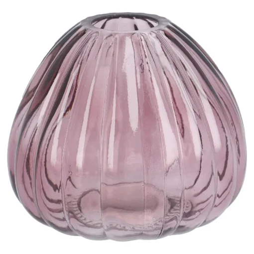 NANU-NANA Vasen & Kunstblumen|Frühlingsdeko*Vase Rillen, Beere/bauchig, Höhe 7.5 Cm