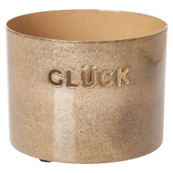 NANU-NANA Windlichter & Laternen|Herbstdeko*Windlicht Glück, Beige, 7 X 10 Cm