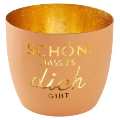 NANU-NANA Windlichter & Laternen*Windlicht Spruch, Schön/orange, 10 X 8.5 Cm